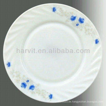 Opal Weißes Glas Customized 10,5 &#39;&#39; Dinner Plate Flat Gerichte Platten für Restaurants